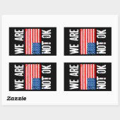 Sticker Rectangulaire Drapeau Américain à l'Envers de Protestation Nous  (Feuille)