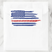 Sticker Rectangulaire Drapeau américain à vélo (Sac)