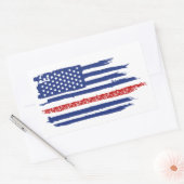 Sticker Rectangulaire Drapeau américain à vélo (Enveloppe)