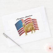 Sticker Rectangulaire Drapeau américain Assyrien à ailer (Enveloppe)