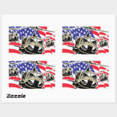 Sticker Rectangulaire Drapeau américain avec hélicoptères (Feuille)