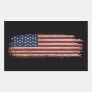 STICKER RECTANGULAIRE DRAPEAU AMÉRICAIN CADEAU PATRIOTIQUE EN DISTRESS