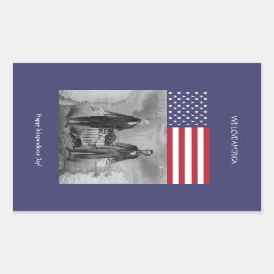 Sticker Rectangulaire Drapeau américain de George Washington Abraham