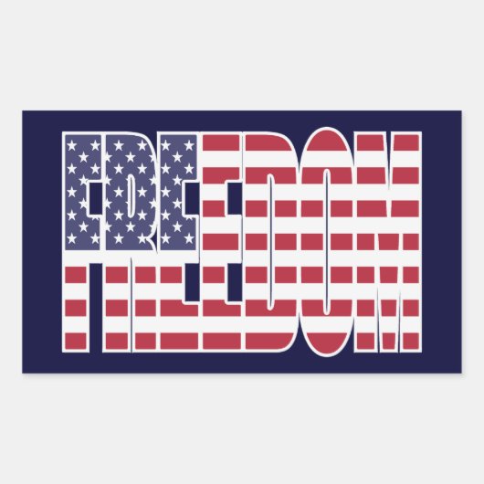 Sticker Rectangulaire Drapeau américain de la liberté (Devant)