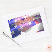 Sticker Rectangulaire drapeau américain donald trump (Enveloppe)