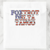 Sticker Rectangulaire Drapeau américain du delta du Tango (Sac)