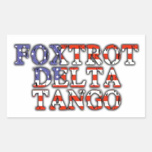 Sticker Rectangulaire Drapeau américain du delta du Tango (Devant)