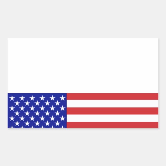Sticker Rectangulaire Drapeau américain - Écrivez votre propre texte (Devant)