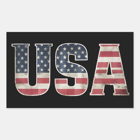 Sticker Rectangulaire Drapeau américain États-Unis 4 juillet américain (Devant)