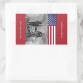 Sticker Rectangulaire Drapeau américain George Washington Abraham Lincol (Sac)