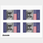 Sticker Rectangulaire Drapeau américain George Washington Abraham Lincol (Feuille)