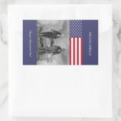 Sticker Rectangulaire Drapeau américain George Washington Abraham Lincol (Sac)