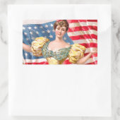 Sticker Rectangulaire Drapeau américain Lady Liberty Independence (Sac)