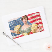 Sticker Rectangulaire Drapeau américain Lady Liberty Independence (Enveloppe)
