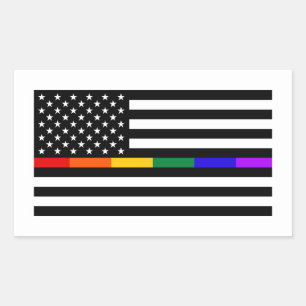 Sticker Rectangulaire Drapeau américain LGBTQ