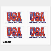 Sticker Rectangulaire Drapeau américain Liberté patriotique (Feuille)