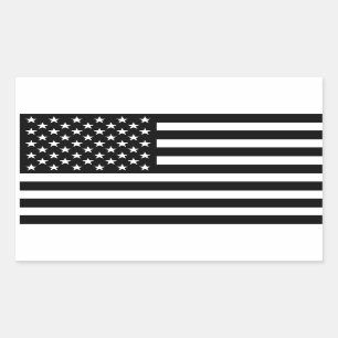 Sticker Rectangulaire Drapeau américain noir