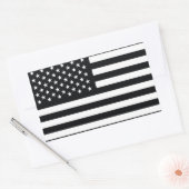Sticker Rectangulaire Drapeau américain noir blanc (Enveloppe)