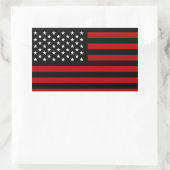 Sticker Rectangulaire Drapeau américain noir blanc (Sac)