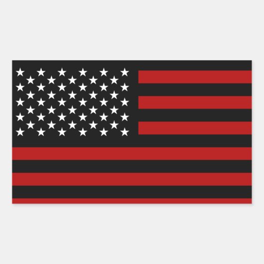 Sticker Rectangulaire Drapeau américain noir blanc (Devant)