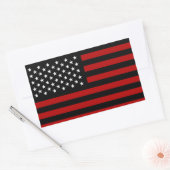 Sticker Rectangulaire Drapeau américain noir blanc (Enveloppe)