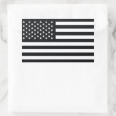 Sticker Rectangulaire Drapeau américain noir blanc (Sac)