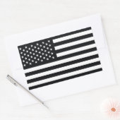 Sticker Rectangulaire Drapeau américain noir blanc (Enveloppe)