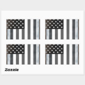 Sticker Rectangulaire Drapeau américain noir et blanc (Feuille)
