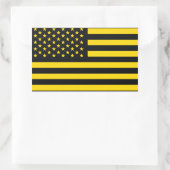 Sticker Rectangulaire Drapeau américain noir jaune (Sac)