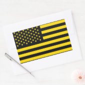 Sticker Rectangulaire Drapeau américain noir jaune (Enveloppe)