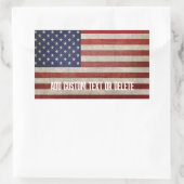 Sticker Rectangulaire Drapeau américain patiné et en détresse (Sac)