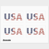 Sticker Rectangulaire Drapeau américain Patriot (Feuille)