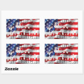 Sticker Rectangulaire Drapeau américain patriotique Dieu bénisse l'Améri (Feuille)