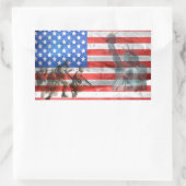 Sticker Rectangulaire Drapeau américain patriotique Statue de la Liberté (Sac)