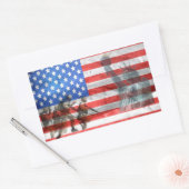 Sticker Rectangulaire Drapeau américain patriotique Statue de la Liberté (Enveloppe)