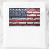 Sticker Rectangulaire Drapeau américain patriotique sur le mur (Sac)