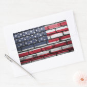 Sticker Rectangulaire Drapeau américain patriotique sur le mur (Enveloppe)