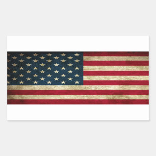 Sticker Rectangulaire Drapeau américain patriotique vintage