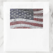 Sticker Rectangulaire Drapeau américain peint sur la texture murale de b (Sac)