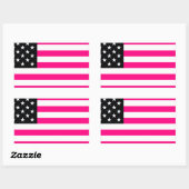Sticker Rectangulaire drapeau américain rose (Feuille)