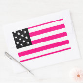 Sticker Rectangulaire drapeau américain rose (Enveloppe)