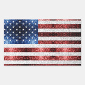 Sticker Rectangulaire drapeau américain rouge blanc brillant parties sci (Devant)