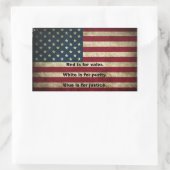 Sticker Rectangulaire Drapeau américain - Signification des couleurs (Sac)