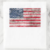 Sticker Rectangulaire Drapeau américain soufflé et usé (Sac)