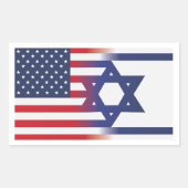 Sticker Rectangulaire Drapeau américain Stand With Israel (Devant)