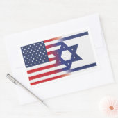 Sticker Rectangulaire Drapeau américain Stand With Israel (Enveloppe)