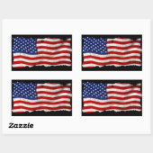 Sticker Rectangulaire Drapeau américain Tattered Grunge Patriotic, États (Feuille)