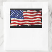 Sticker Rectangulaire Drapeau américain Tattered Grunge Patriotic, États (Sac)