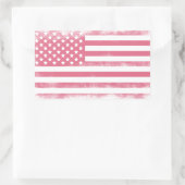 Sticker Rectangulaire Drapeau américain tendance rose Grunge (Sac)