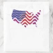 STICKER RECTANGULAIRE DRAPEAU AMÉRICAIN WAVY (Sac)